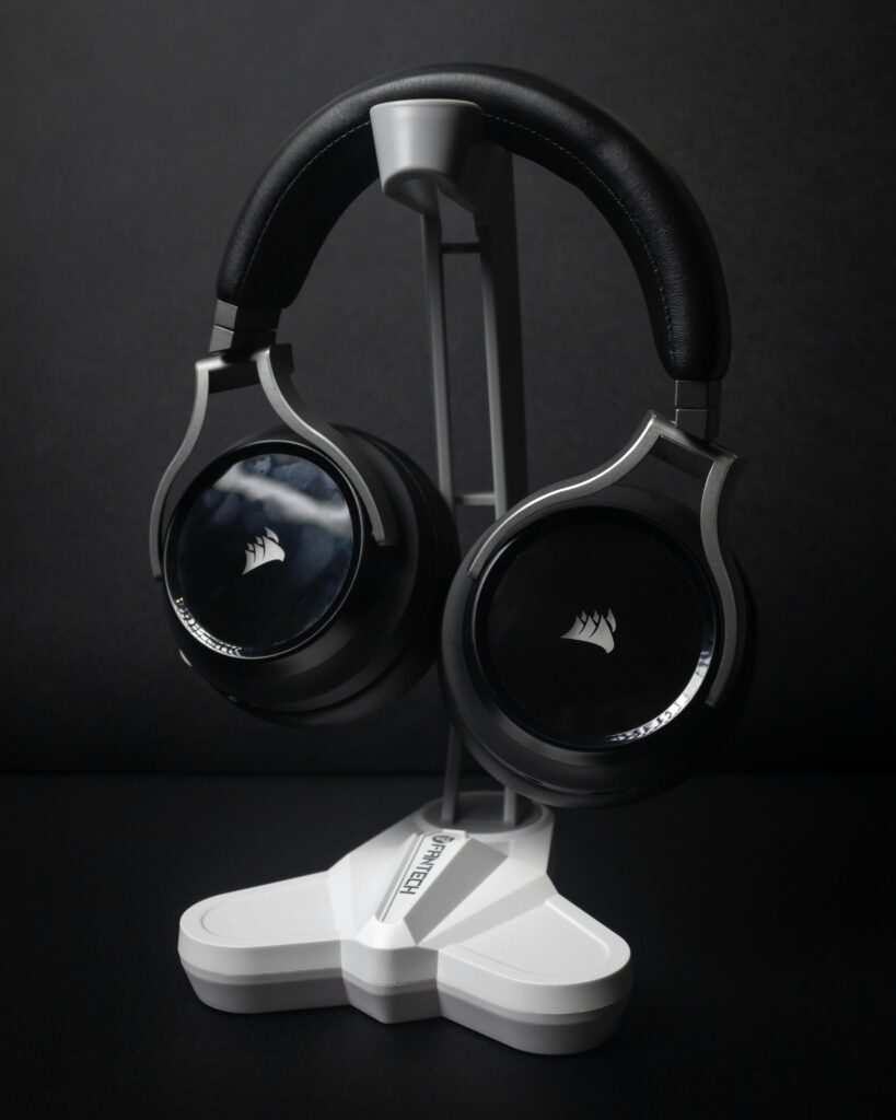 Headphones on a desk in a quiet work-from-home space