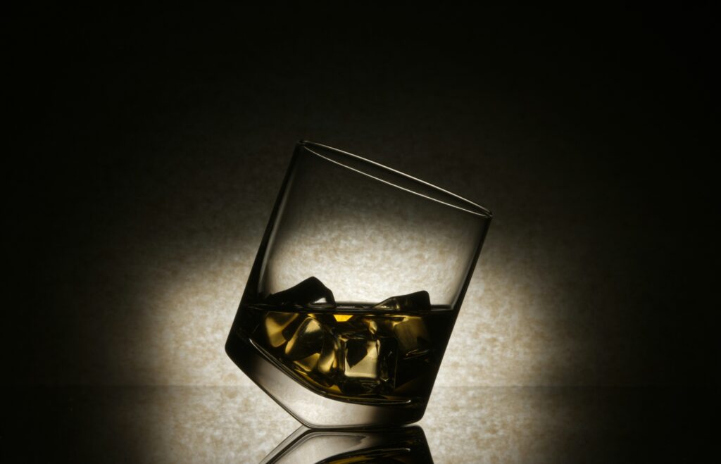 Elegant whiskey glass gift set with decanter and rocks glasses